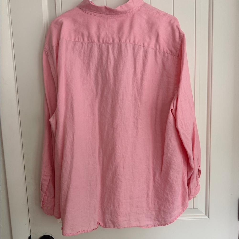 Ralph Lauren Pink Linen Button-Up Shirt - Picture 2 of 3